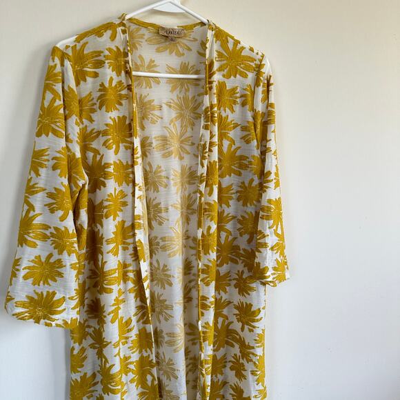 Lavish Floral Burnout Cottagecore Cover Up Bohemian Yellow Swim Beach SMALL - Picture 5 of 11
